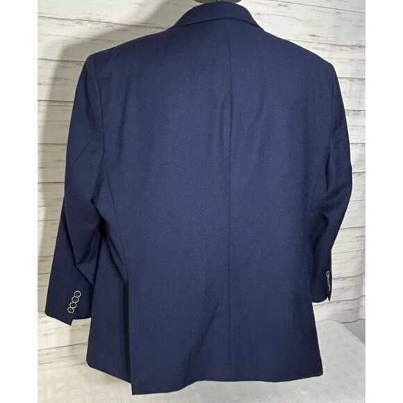 Joe Joseph Abboud Navy 100% Wool 2 Button Blazer Sport Coat Jacket Mens 50R Slim - Picture 7 of 16